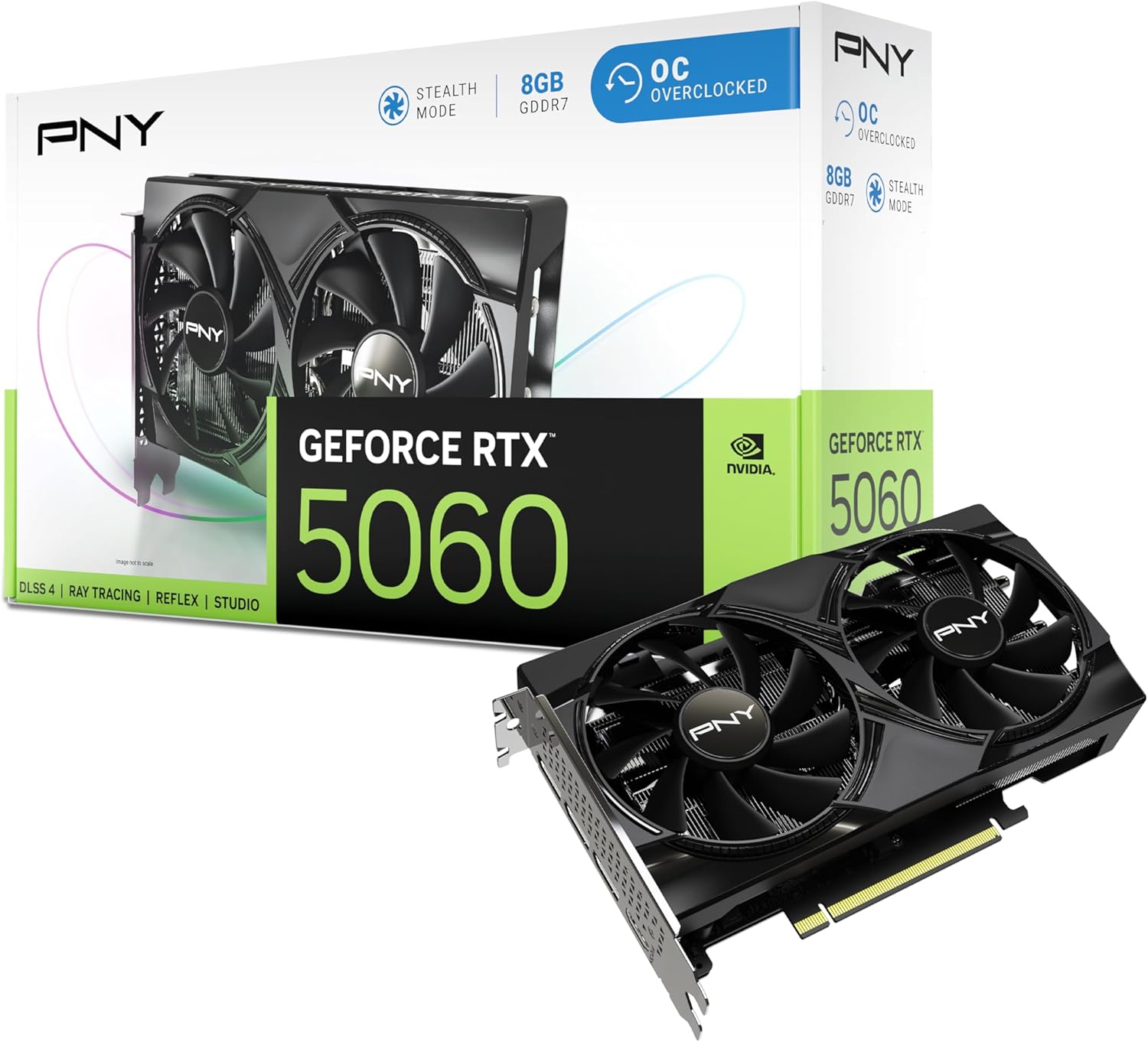 PNY NVIDIA GeForce RTX 5060 OC Dual Fan, Graphics Card 8GB GDDR7 PNY NVIDIA GeForce RTX 5060 OC Dual Fan, Graphics Card 8GB GDDR7